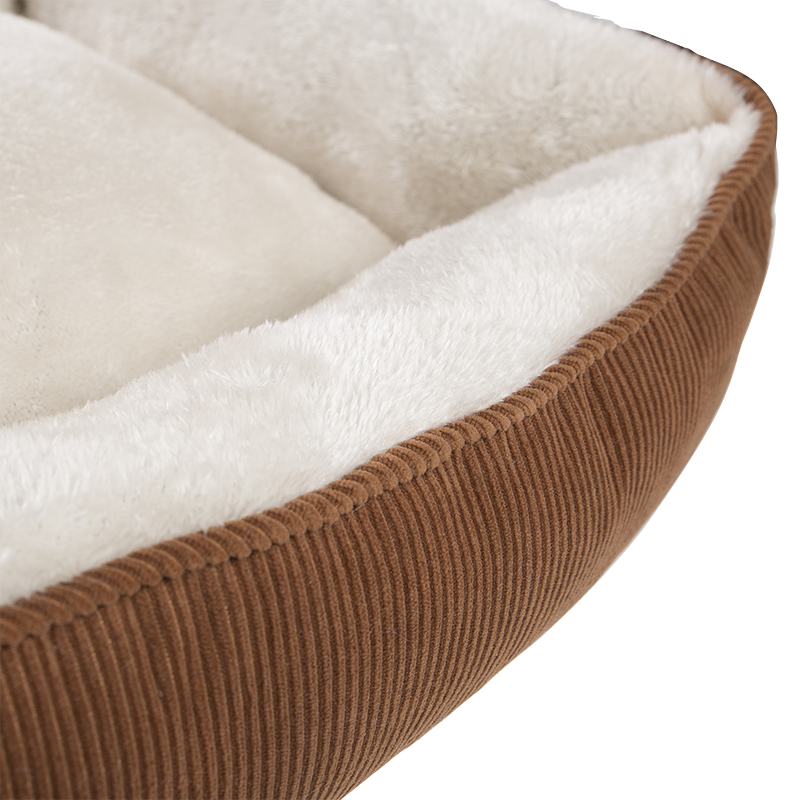 Cama para mascotas HY-03 de pana rectangular Abrazar la cueva