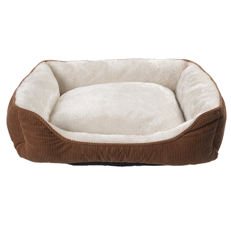 Cama para mascotas HY-03 de pana rectangular Abrazar la cueva
