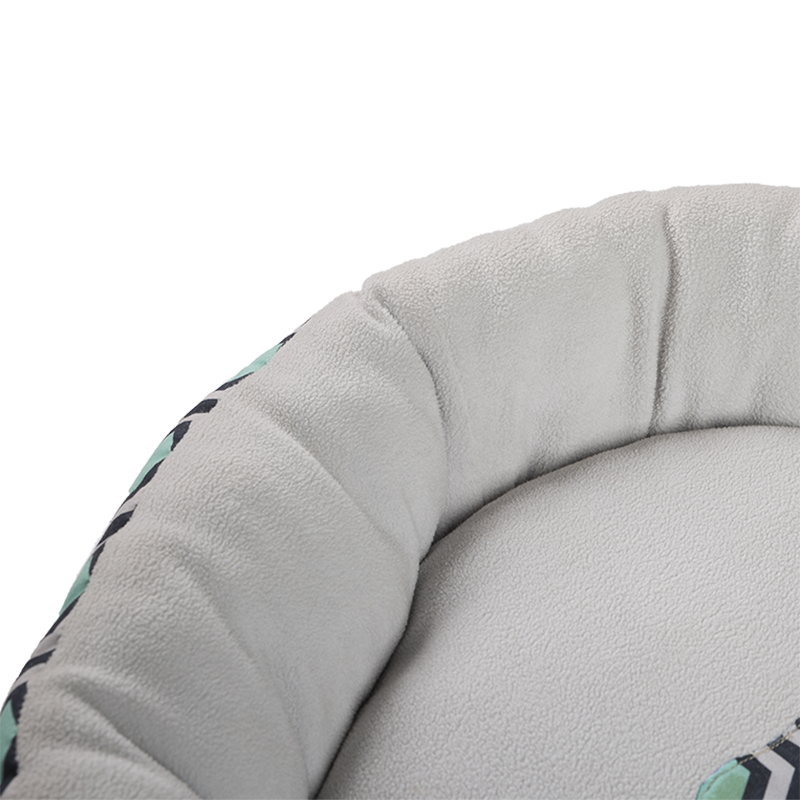 HY-09 Impreso pongee Cueva de abrazo circular Cama para mascotas
