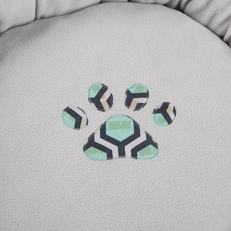 HY-09 Impreso pongee Cueva de abrazo circular Cama para mascotas